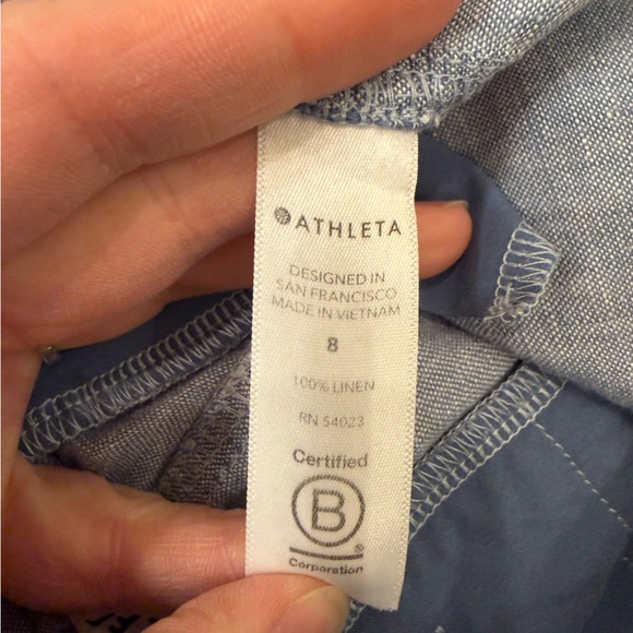 Athleta Light Blue Cabo Linen 4" Shorts - Picture 4 of 6